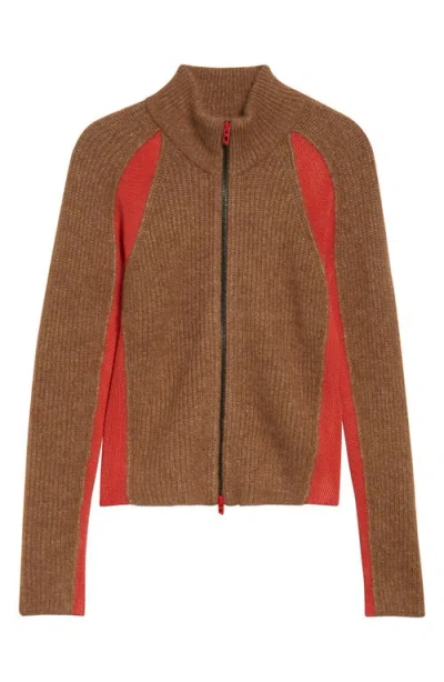 Diesel ® M-louise Alpaca Blend Zip Cardigan In Brown