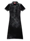 Diesel Midi Polo Dress In Reverse-printed Knit In Black