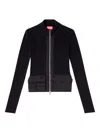 Diesel M-melissa Ribbed Zip-front Top In Black