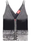 Diesel Knit Tank Top With Denim Cargo Pockets