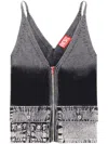 Diesel Knit Tank Top With Denim Cargo Pockets In 900