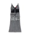 Diesel Knit Tank Top With Denim Cargo Pockets In Gray