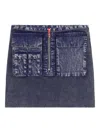 Diesel M-meryn Zip-front Pocket Mini Skirt In Blue