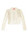 Diesel Cable-knit Jumper With Shiny Effect In Neutral