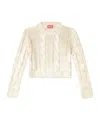Diesel Cable-knit Jumper With Shiny Effect In Neutral