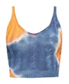 Diesel M-mila Cable-knit Crop Top In Blue