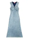 Diesel M-milong Midi Dress In Blue