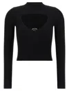 Diesel Womens 9xx M-olina Cut-out Wool Knitted Top In Black