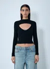Diesel Womens 9xx M-olina Cut-out Wool Knitted Top In Black