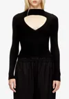 Diesel M-olina Wool Sweater With Cut-out In Black