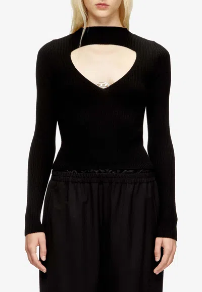 DIESEL M-OLINA WOOL SWEATER WITH CUT-OUT