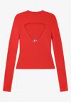 Diesel M-olina Wool Sweater With Cut-out In Red