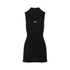 Diesel M-oloni-short Ribbed Dress With Keyhole Opening In Black
