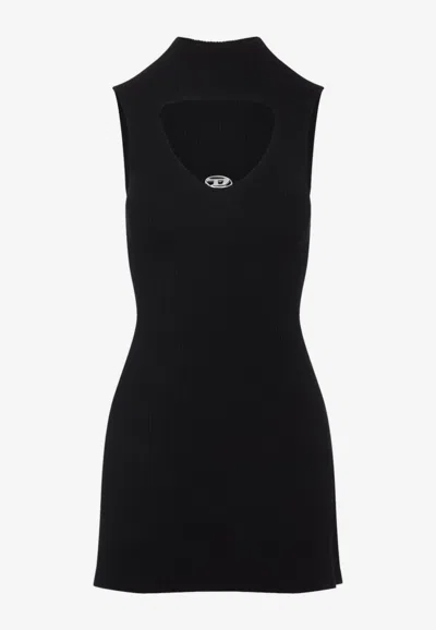 DIESEL M-OLONI RIBBED KNIT MINI DRESS