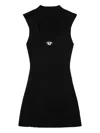 Diesel Womens  M-olini Short Sleeveless Wool Knitted Mini Dress In Black