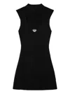 Diesel Womens 9xx M-olini Short Sleeveless Wool Knitted Mini Dress In Black