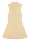 Diesel M-oloni-short Keyhole-neck Ribbed Dress In Neutral