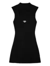 Diesel M-oloni-short Ribbed Dress With Keyhole Opening In Black