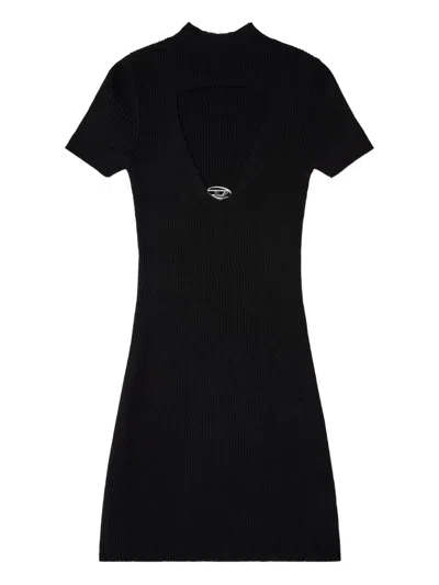 Diesel M-olympe Cut-out Plaque Dress In Black