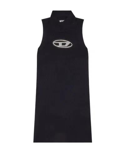 Diesel M-onerva Logo-plaque Dress In Multicolour