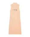 Diesel Short Dress With Cut-out And Logo Plaque In Nude