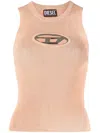 Diesel Logo Cutout Tank Vest In Neutrals