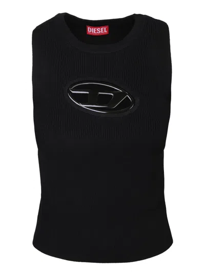 Diesel M-onerva Logo Tank Top In Black