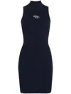 Diesel Mini Black Dress With Oval D Cut Out Detai In Viscose L