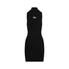 Diesel M-caddix Black Dress With Oval D Logo Plaque On The Front In Viscose Blend Woman