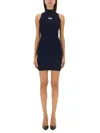 Diesel Ribbed Viscose Dress With Frontal Monogram