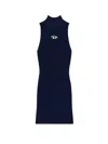 Diesel Mini Black Dress With Oval D Cut Out Detai In Viscose L