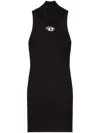 Diesel Mini Black Dress With Oval D Cut Out Detai In Viscose L In Black