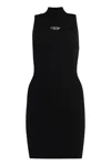 Diesel Mini Black Dress With Oval D Cut Out Detai In Viscose L In Black