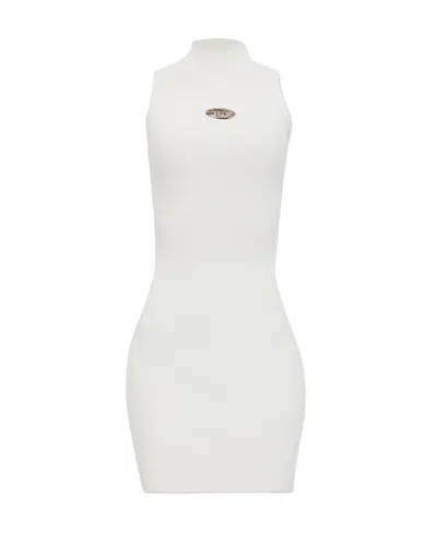 Diesel M-onervax Logo-embellished Minidress In White