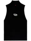 Diesel M-onervax Logo-plaque Mock-neck Top In Black