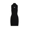 Diesel Mini Black Dress With Oval D Cut Out Detai In Viscose L