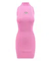 Diesel Oval D-plaque Knitted Minidress In Pink