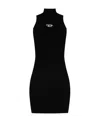 Diesel Mini Black Dress With Oval D Cut Out Detai In Viscose L In Black