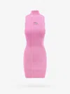 Diesel Oval D-plaque Knitted Minidress In Pink
