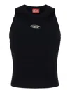 Diesel 'm-caddix' Black Top With Oval D Logo Plaque On The Front In Black