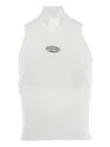 Diesel M-onervax Ribbed-knit Turtleneck Top In White