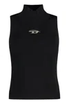 Diesel M-clarksvillex Rib Knit Mini Dress In Black