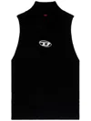 Diesel M-onervax Logo-plaque Mock-neck Top In Black
