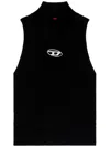 Diesel M-onervax Logo-plaque Mock-neck Top In Black