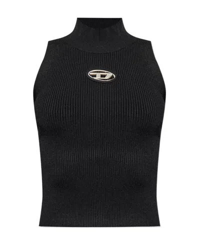 DIESEL DIESEL M-ONERVAX RIBBED-KNIT MOCK-NECK TOP