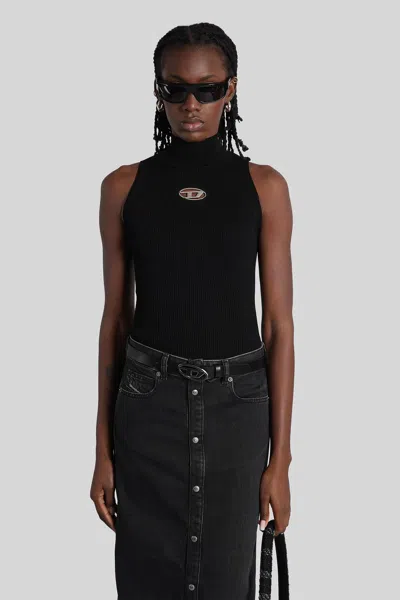 Diesel M-onervax-top Topwear In Black Viscose