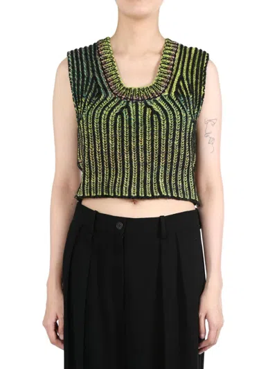 Diesel M-orkidea Knitted Top In 5kv Bottle Green