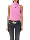 Diesel Ribbed High Collar Sleeveless Slim Fit Top