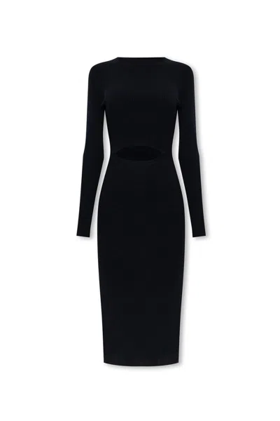 Diesel M-pelagos Cut-out Ribbed Midi Dress In Black