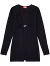 Diesel Deep V-neck Black Sweater With Twist Detail